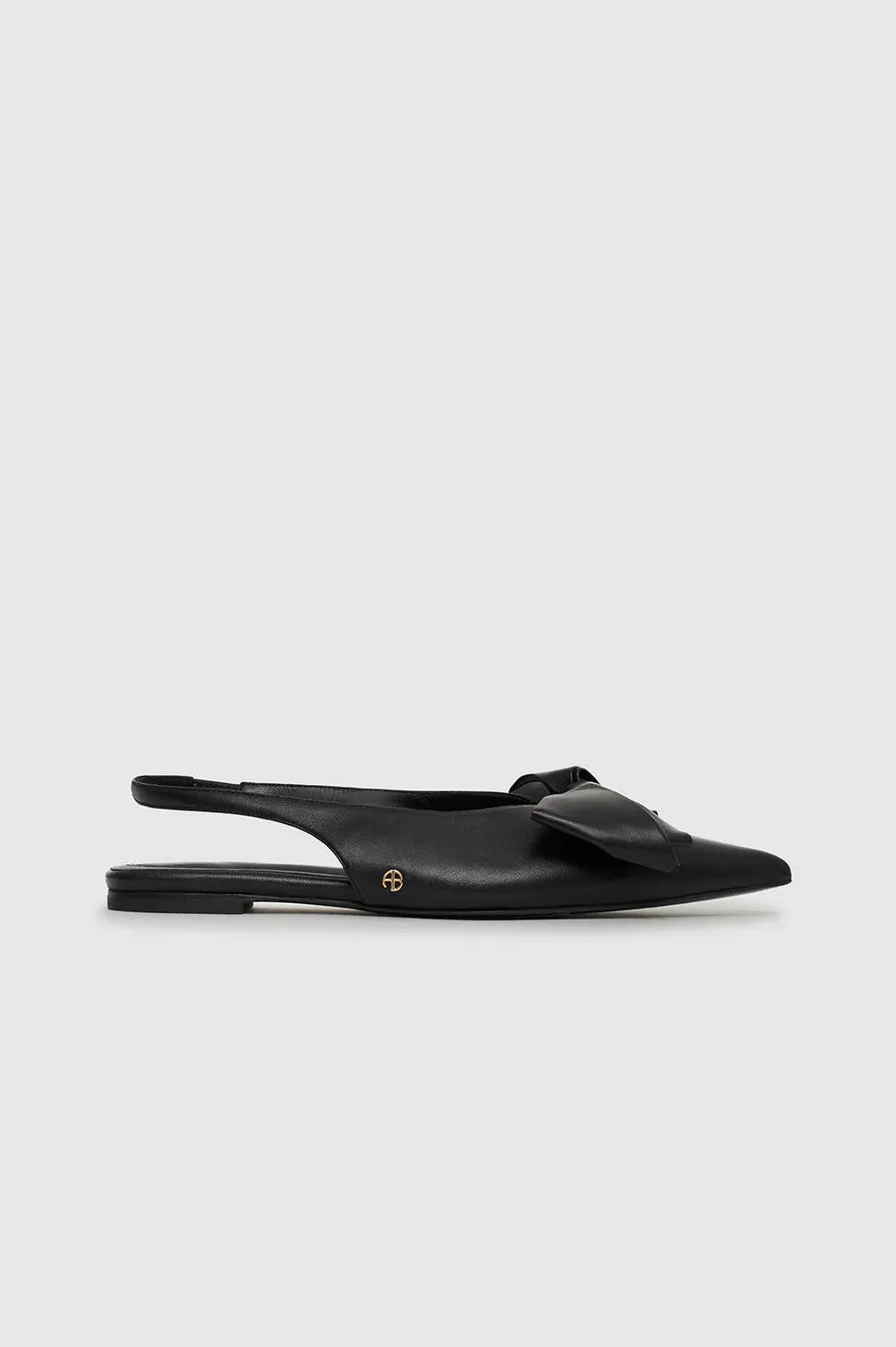 Anine Bing Nina Slingback Flats With Bow - Black