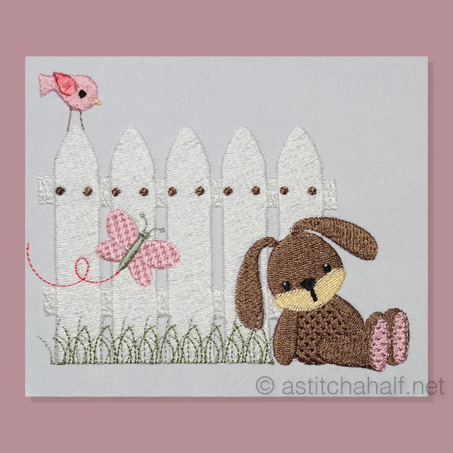 Bunny at Picket Fence