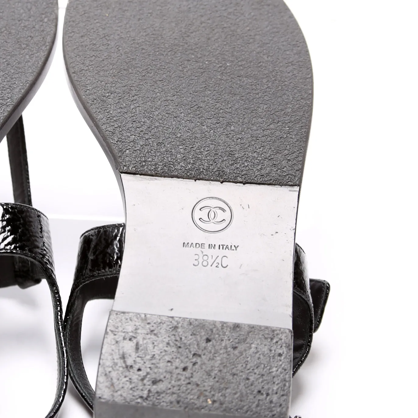 CC Turnlock T-Strap Sandals Size 38.5 Black