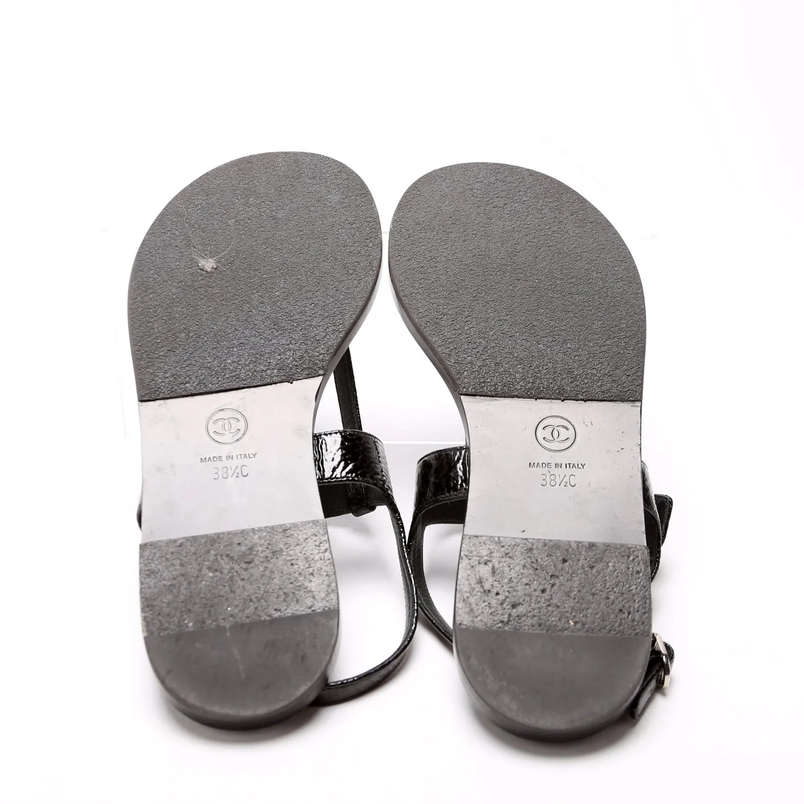 CC Turnlock T-Strap Sandals Size 38.5 Black