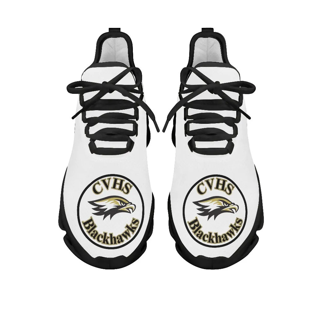 CVHS Blackhawk Logo White & Charcoal Gray Max Soul Athletic Shoes
