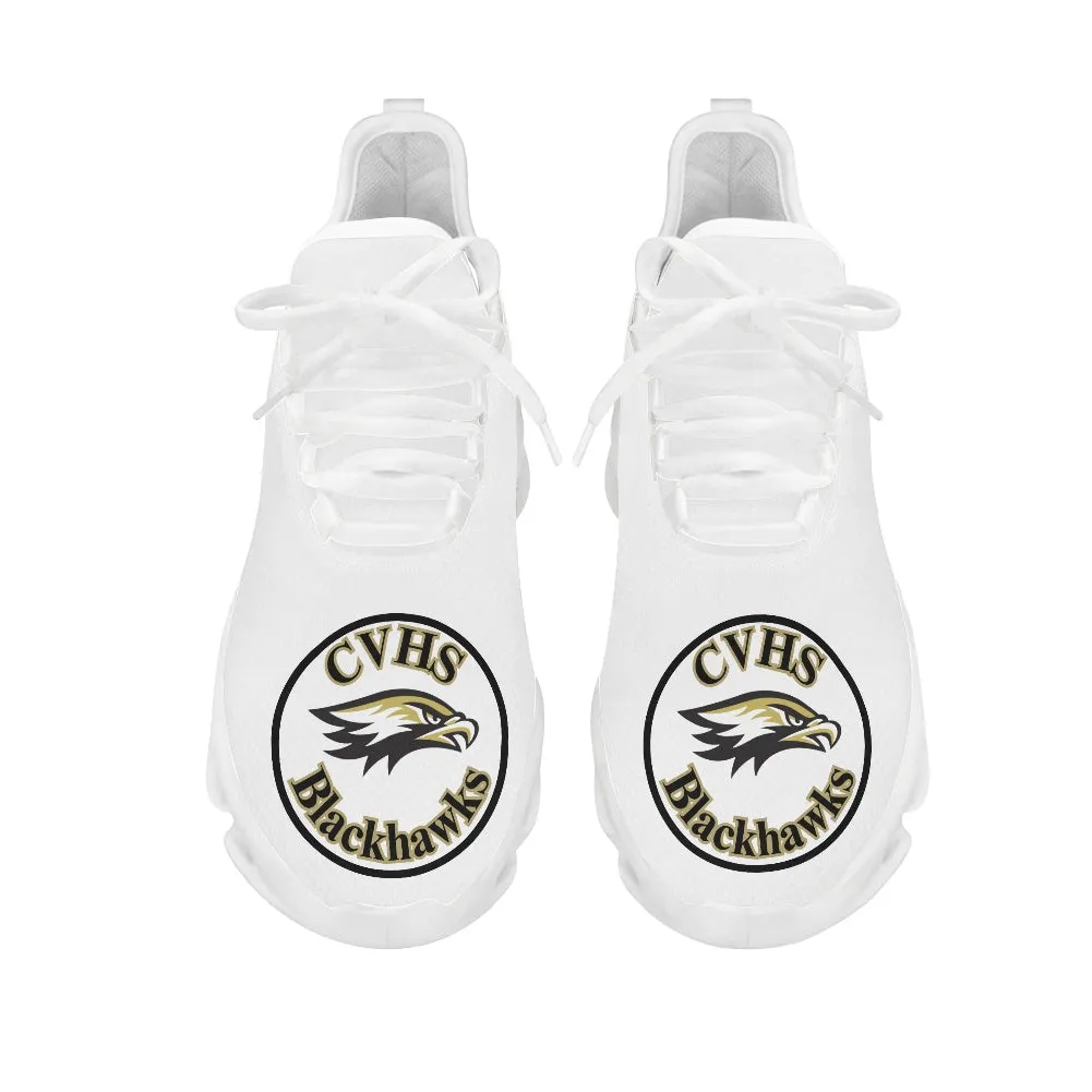CVHS Blackhawk Logo White & Charcoal Gray Max Soul Athletic Shoes