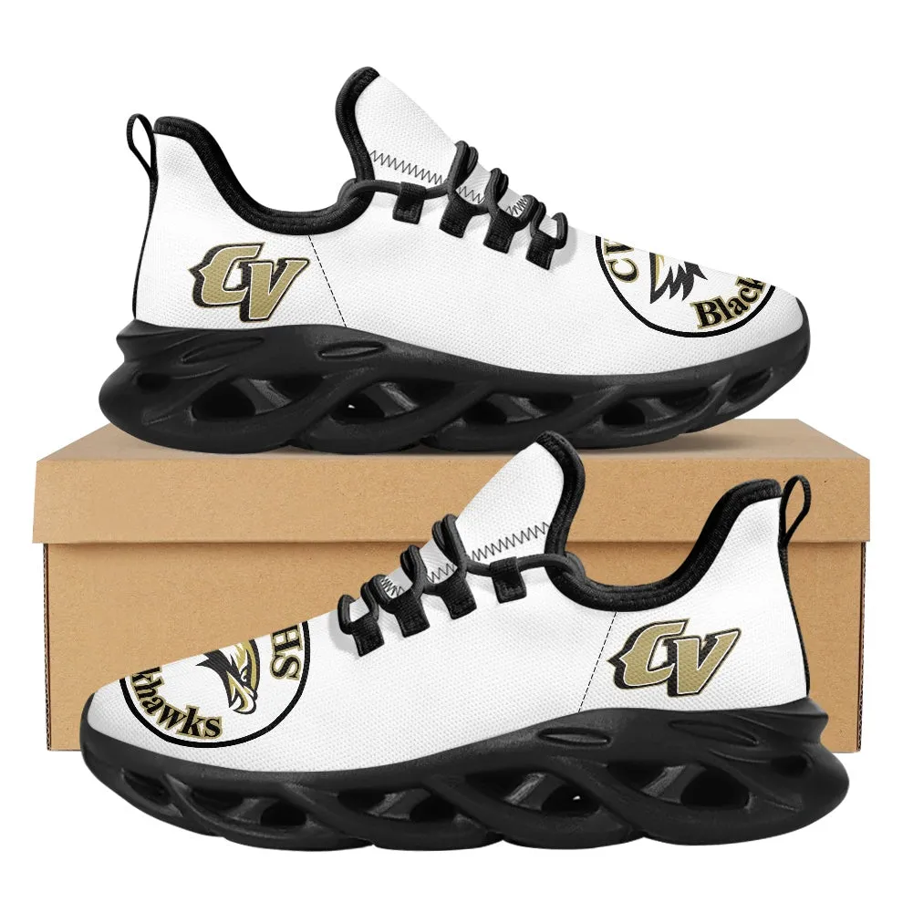 CVHS Blackhawk Logo White & Charcoal Gray Max Soul Athletic Shoes