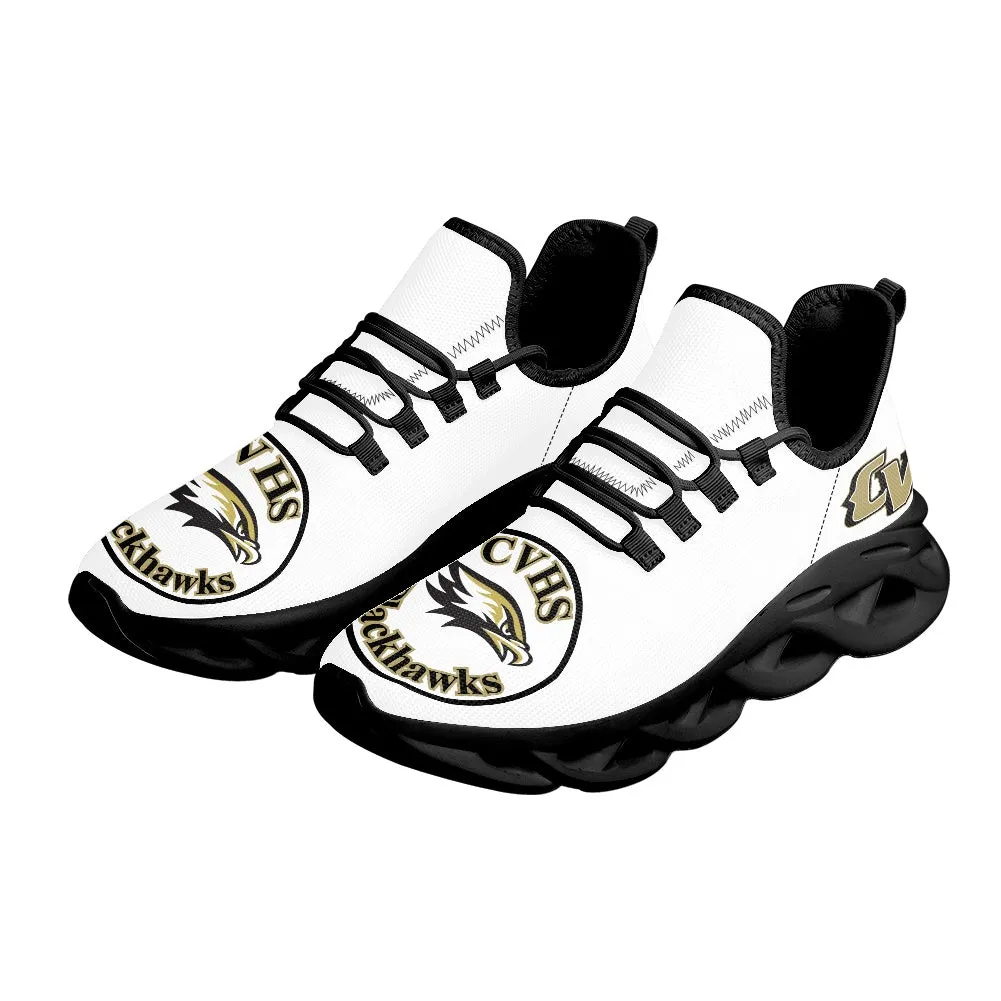 CVHS Blackhawk Logo White & Charcoal Gray Max Soul Athletic Shoes