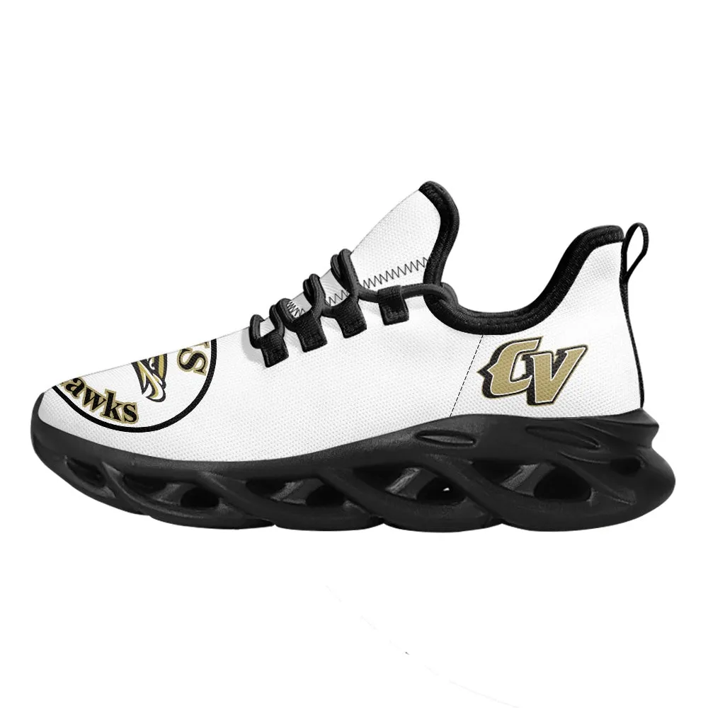 CVHS Blackhawk Logo White & Charcoal Gray Max Soul Athletic Shoes