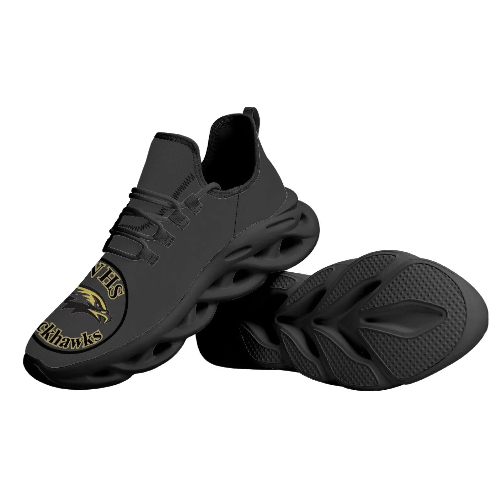 CVHS Blackhawk Logo White & Charcoal Gray Max Soul Athletic Shoes
