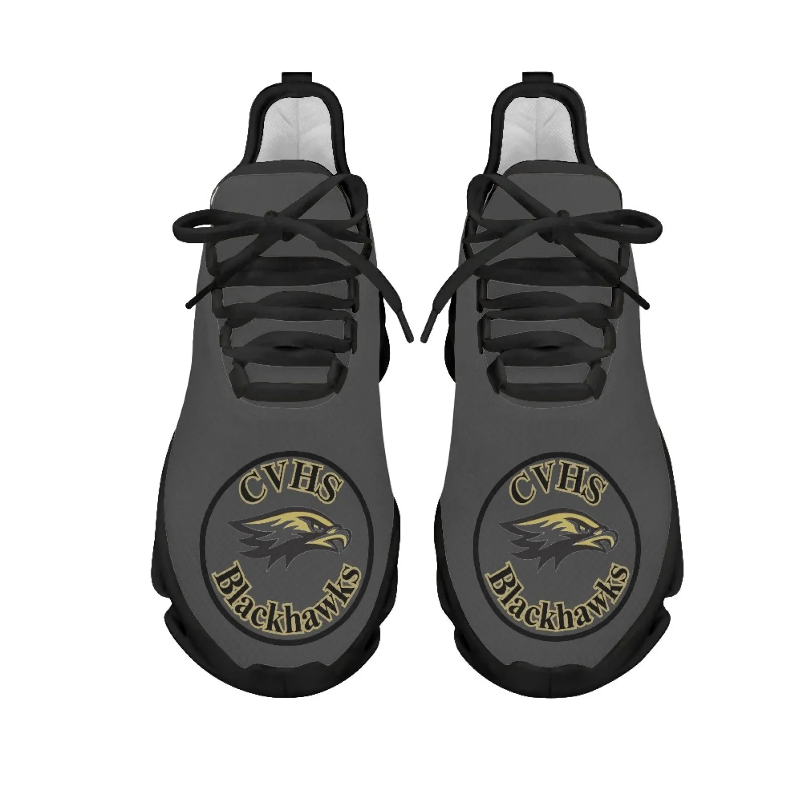 CVHS Blackhawk Logo White & Charcoal Gray Max Soul Athletic Shoes