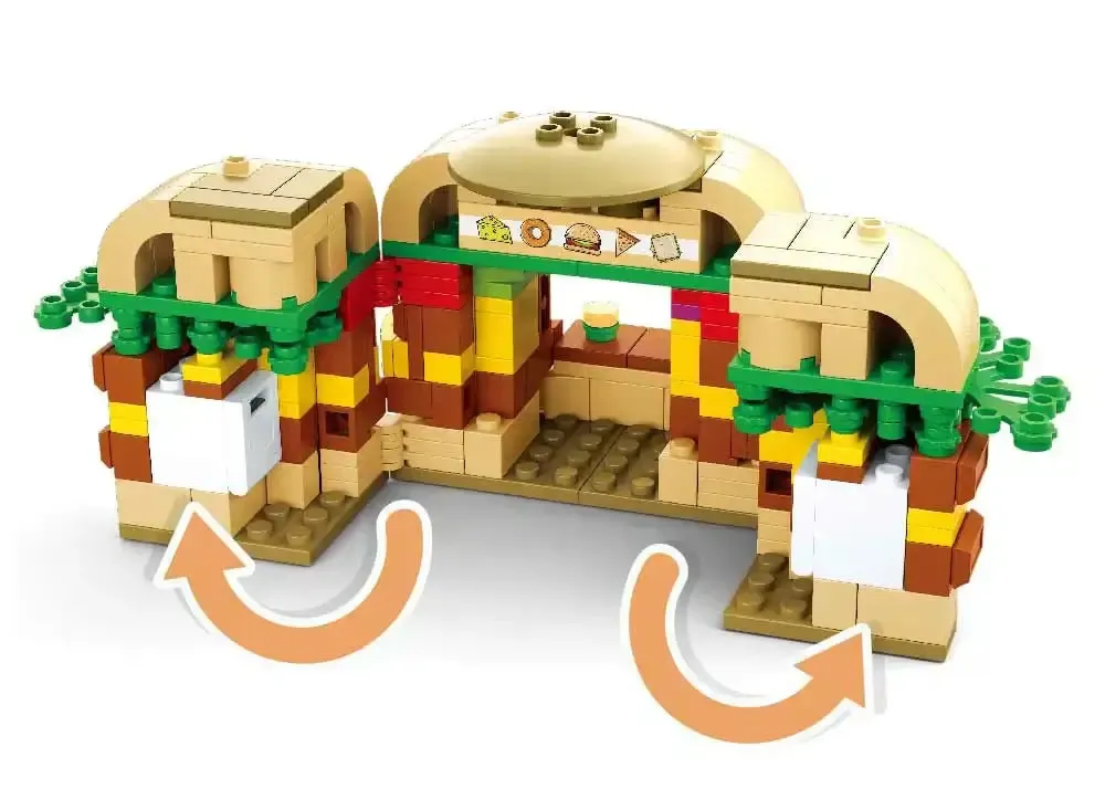 Food Court Hamburger House Building Brick Kit (264 Pcs)
