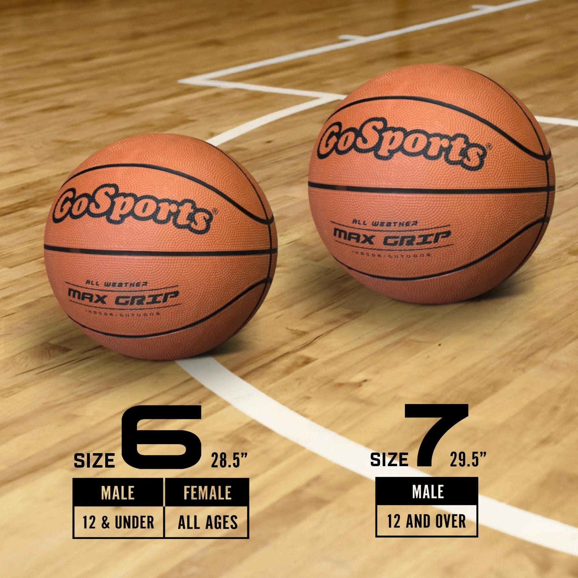 GoSports Size 6 Rubber Basketballs