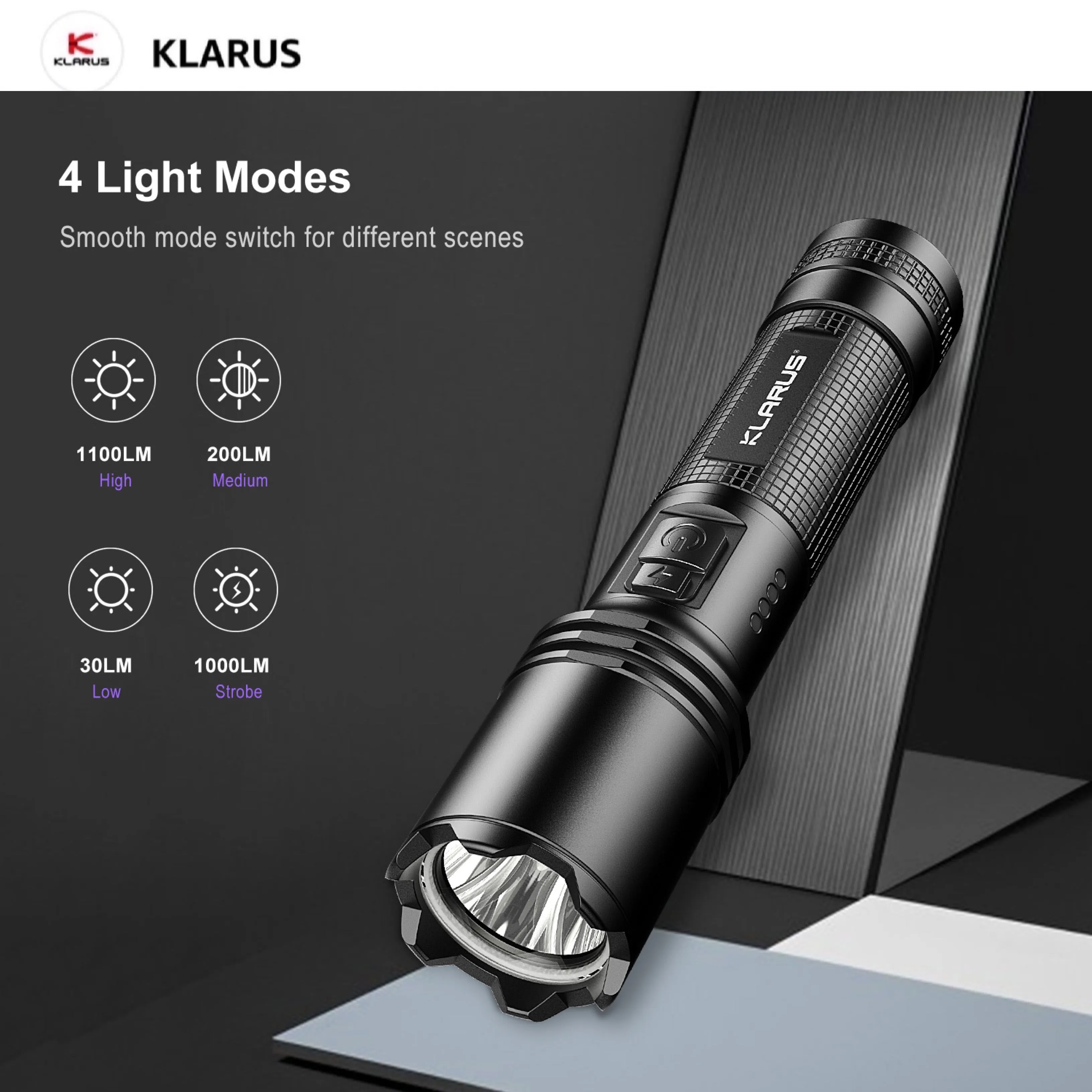 Klarus A1 High-Performance Tactical Flashlight