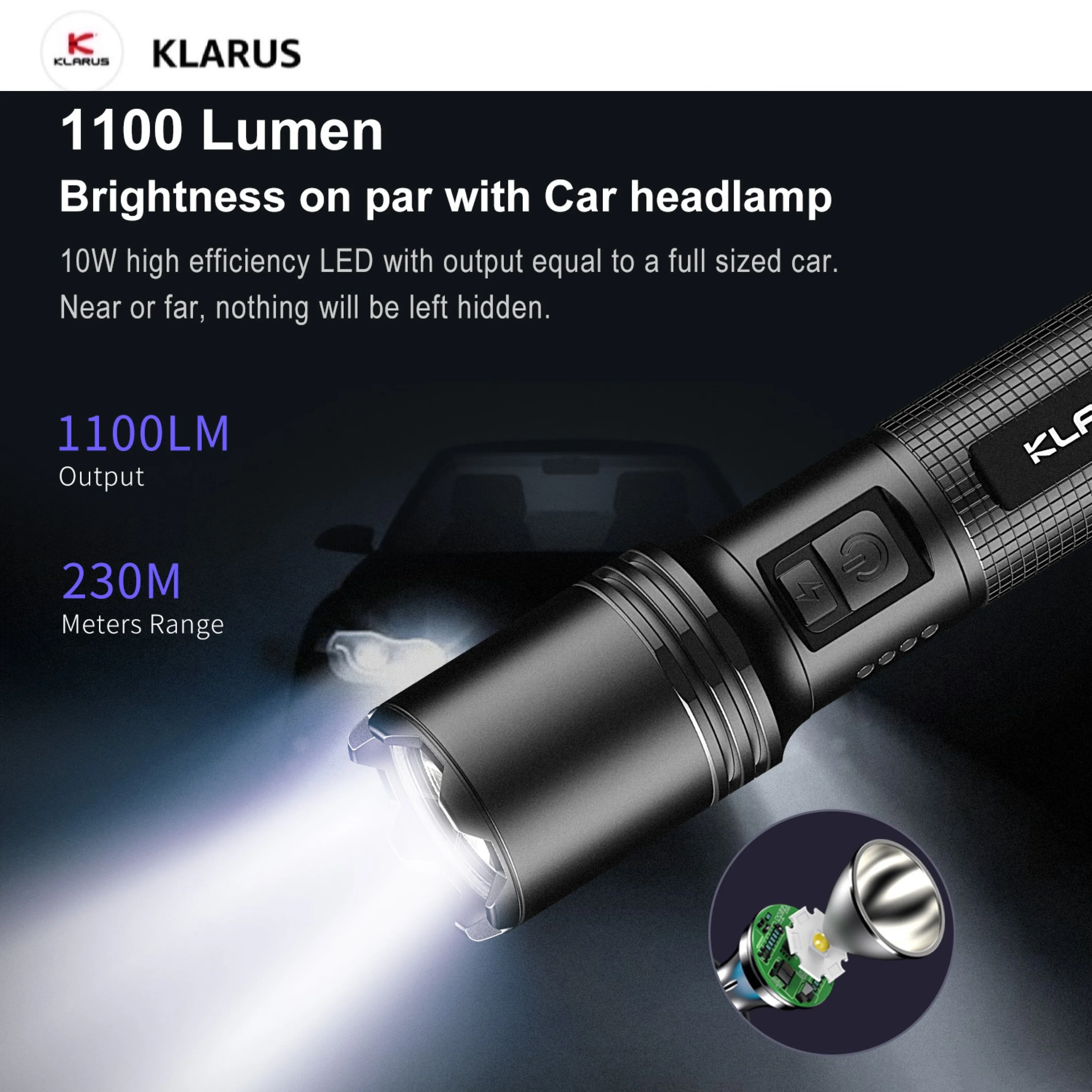Klarus A1 High-Performance Tactical Flashlight