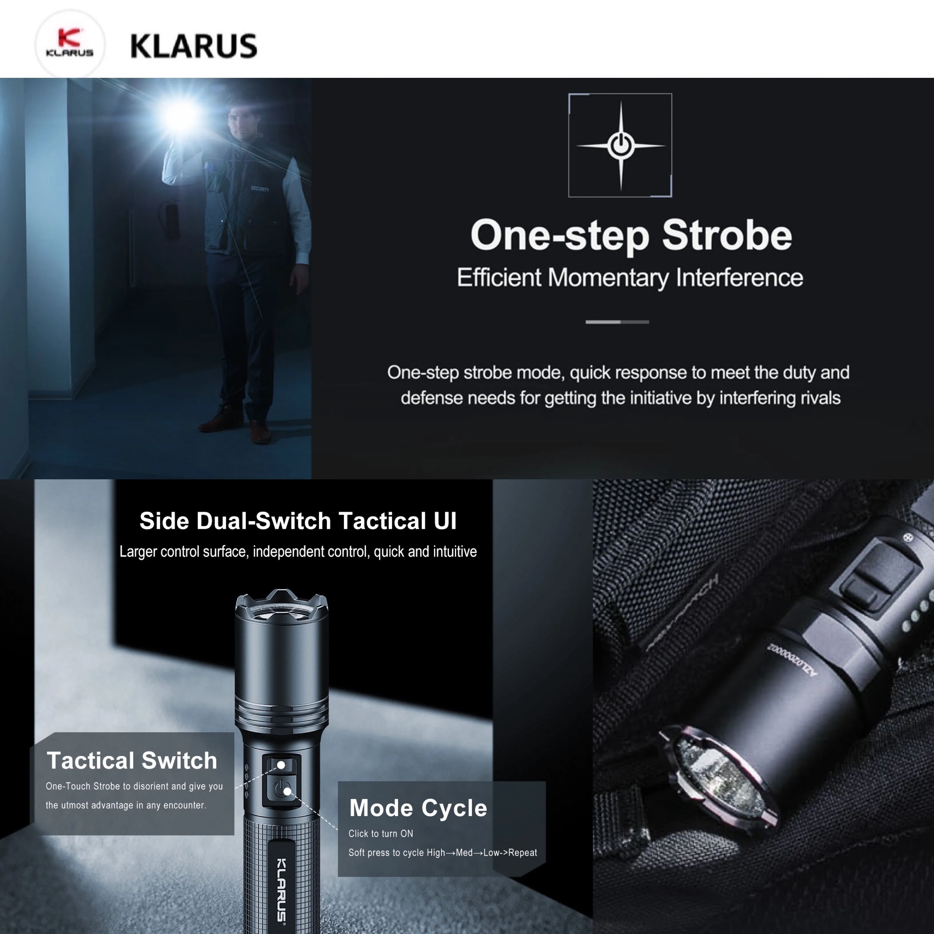 Klarus A1 High-Performance Tactical Flashlight