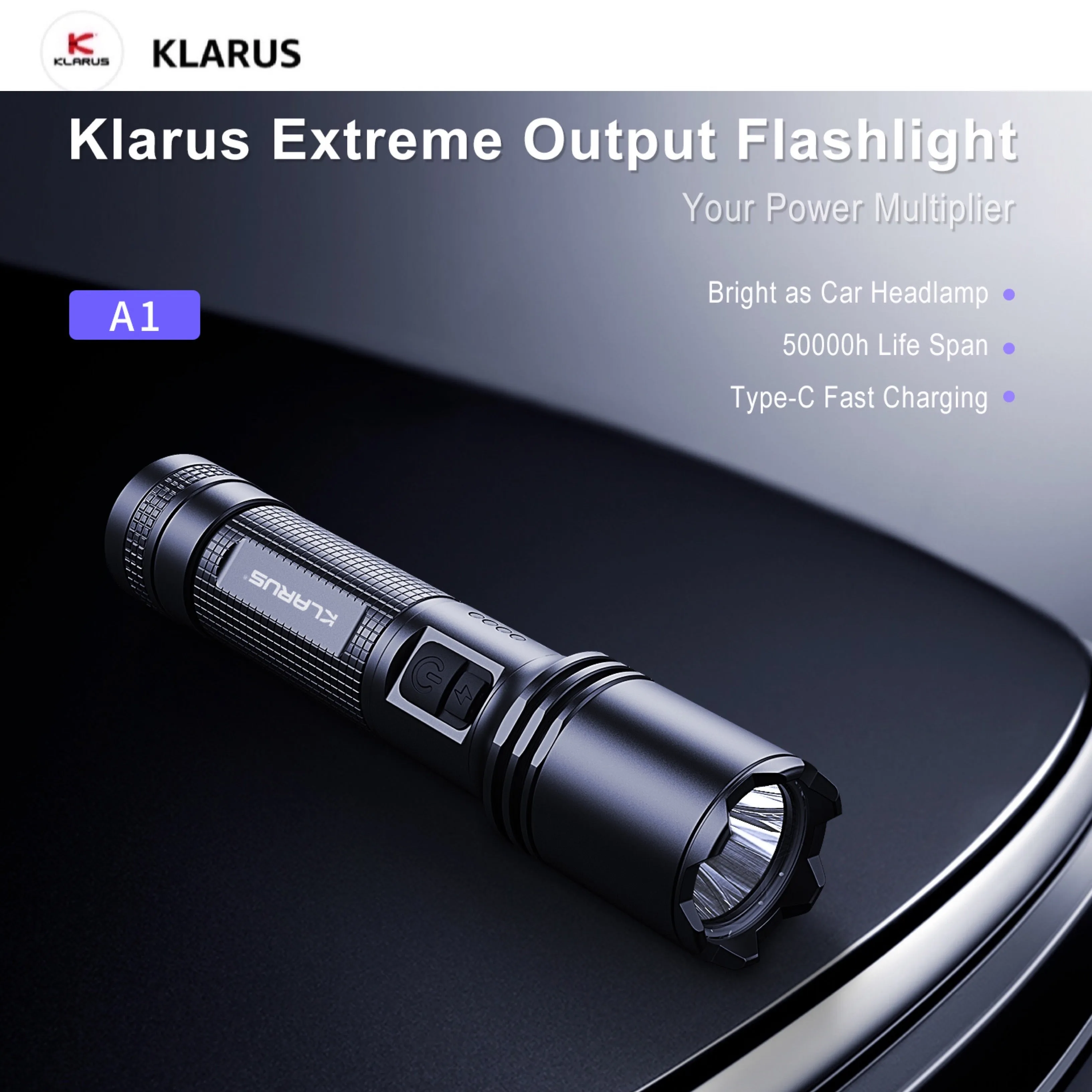 Klarus A1 High-Performance Tactical Flashlight