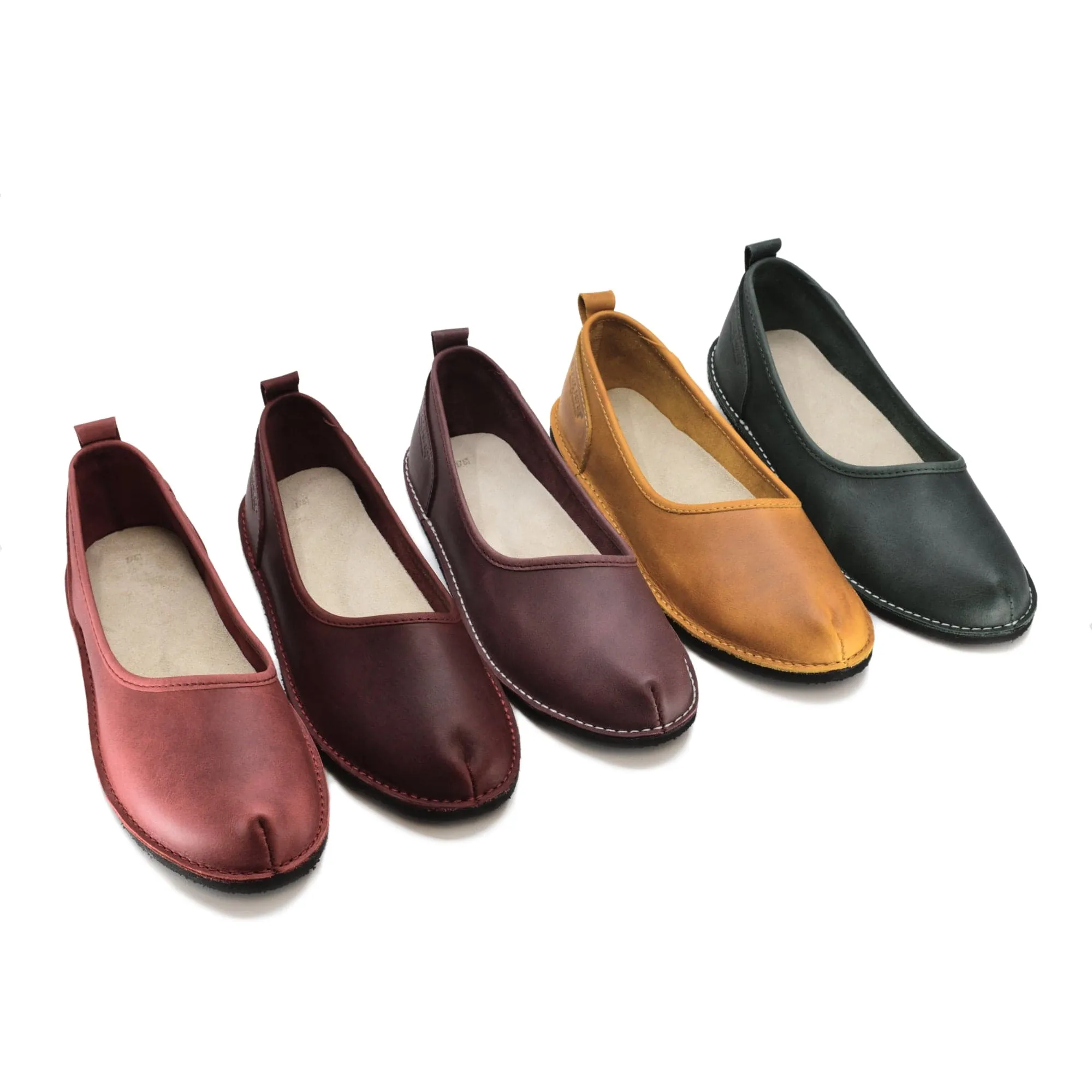 Kuutsid Leather Flats - Dark Red