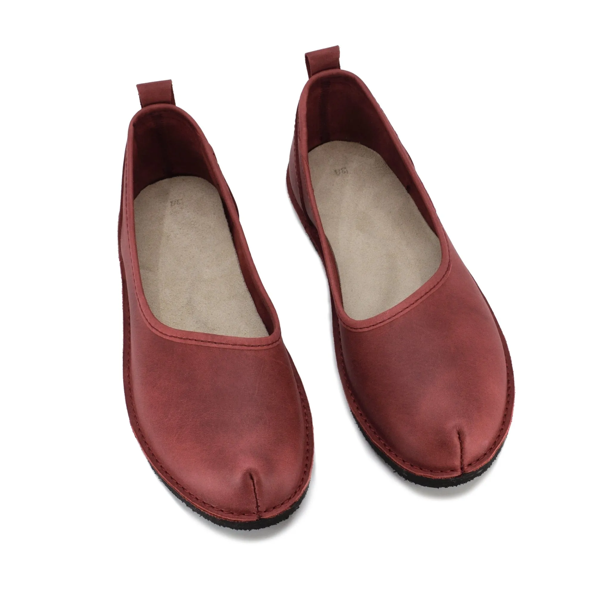 Kuutsid Leather Flats - Dark Red