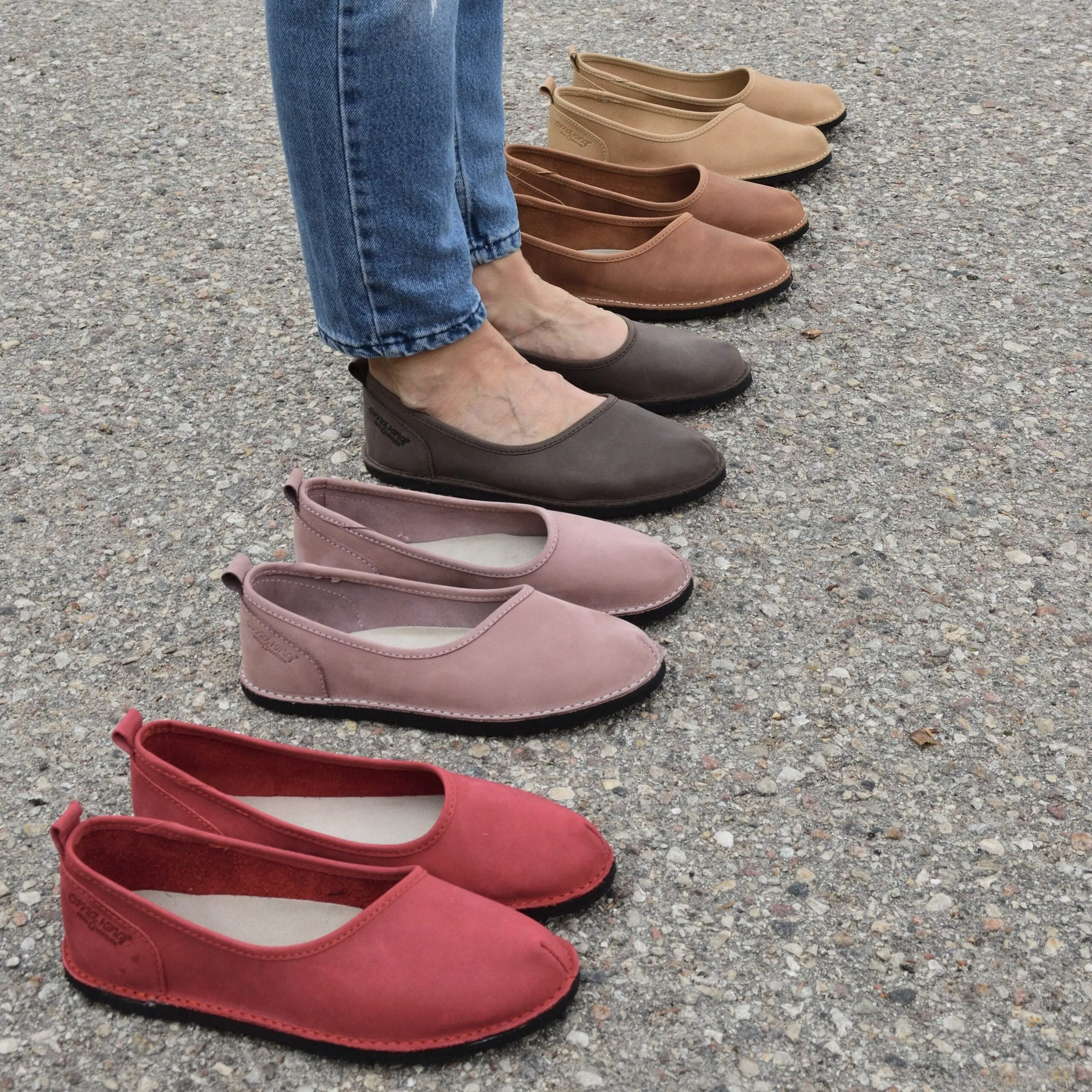 Kuutsid Leather Flats - Dark Red