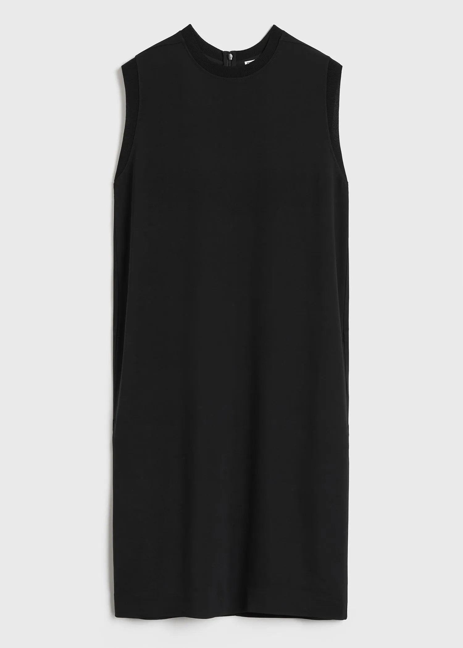 Rib-edge shift dress black